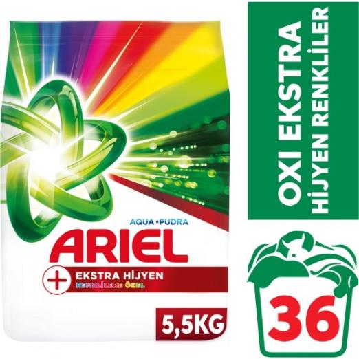 Ariel Oxi Extra Hijyen Renkliler Toz Deterjan 5,5 kg