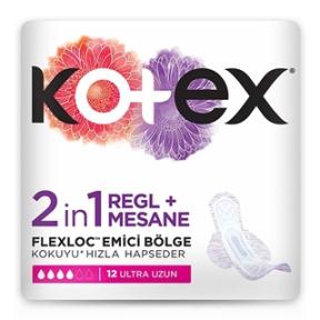 Kotex 2`in 1 Regl Artı Mesane 12`li Ultra Uzun