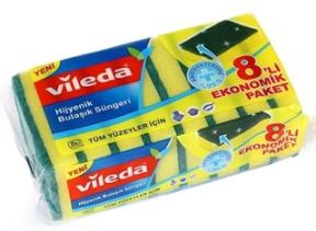 Vileda Hijyenik Bulaşık Süngeri Ekonomik Paket 8`li