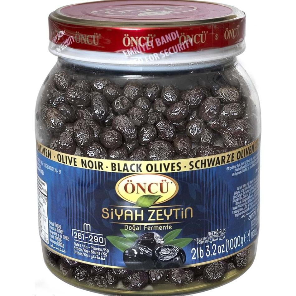 Öncü Siyah Yaglı Zeytin M-S 261-320 1 kg Pet Kavanoz