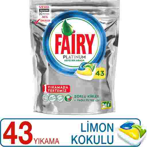Fairy Platinum Bulaşık Makinesi Deterjanı Kapsülü Limon Kokulu 43 Yıkama 