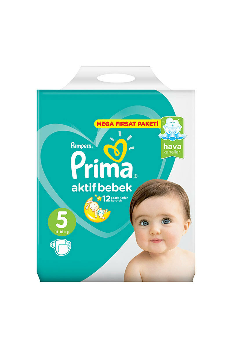 Prima Bebek Bezi Aktif Bebek 5 Beden Junior Mega Fırsat Paketi 62 Adet