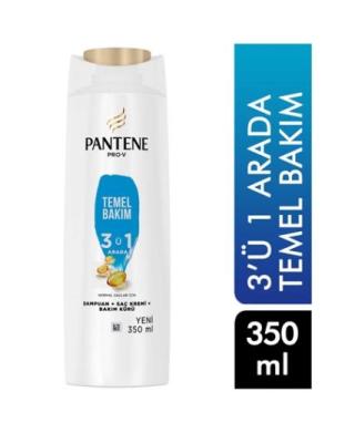 Pantene Şampuan 350 ml 3 in 1 Temel Bakım 